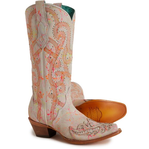 **CORRAL Overlay and Embroidery Western Boots with Studs and Crystals** - Picture 1 of 8